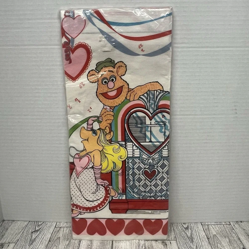 Vintage Muppets Hallmark Valentine's Day‎ Paper Tablecloth Table Cover - NOS